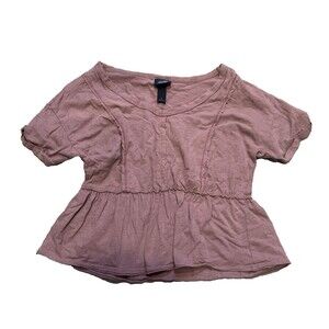 Daytrip Buckle Purple Peplum Top Small Casual